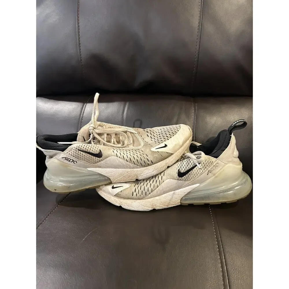 Nike Air Max 270 Trainers Women's White & Black Lace Up Sneaker Shoes Size 10.5